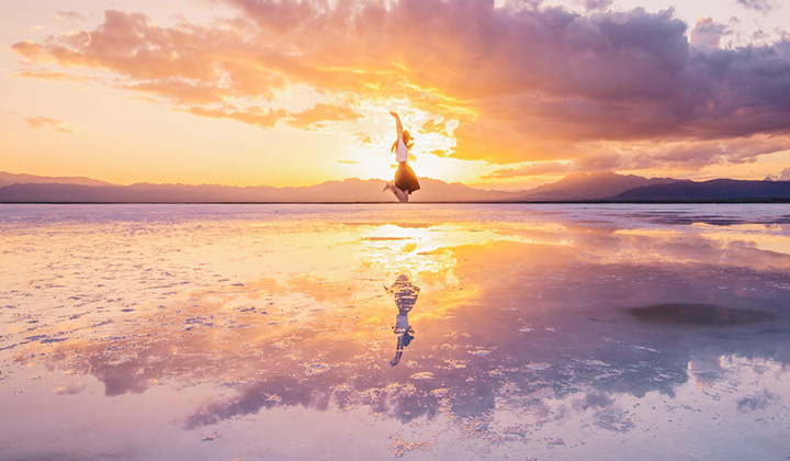 青海　チャカ塩湖（茶卞塩湖）