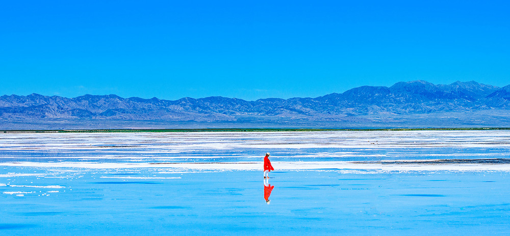 青海　チャカ塩湖（茶卞塩湖）