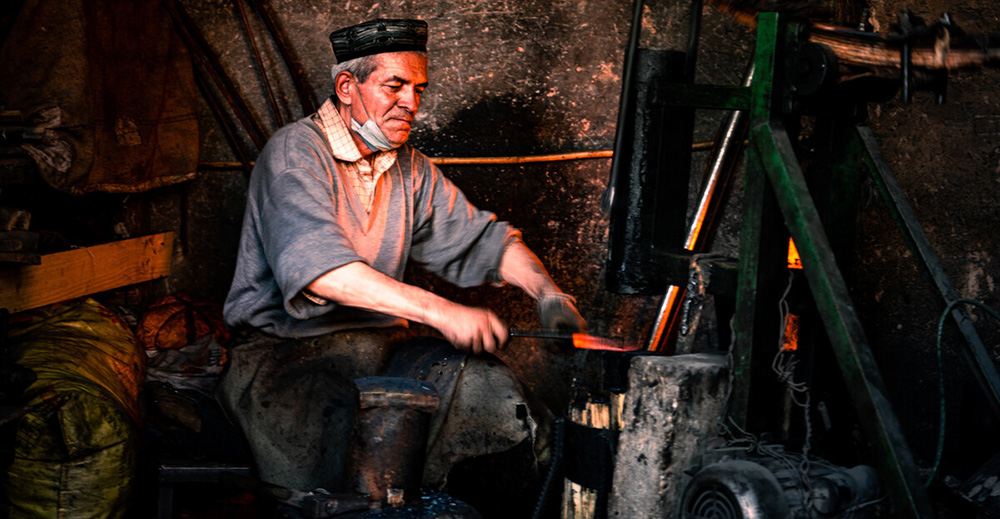 新彊カシュガル　職人街）